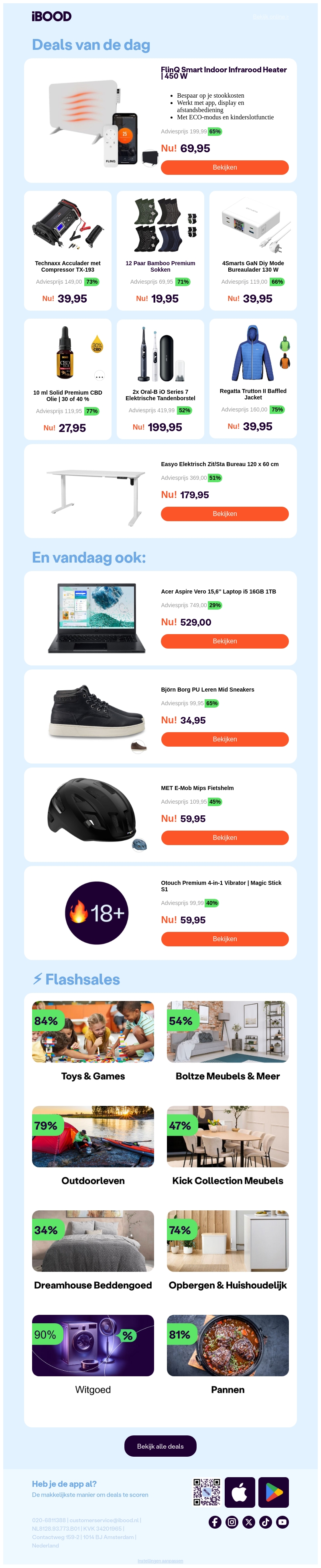 NU: FlinQ Smart Indoor Infrarood Heater | 450 W | Technaxx Acculader met Compressor TX-193 | 12 Paar Bamboo Premium Sokken NU: FlinQ Smart Indoor Infrarood Heater | 450 W | Technaxx Acculader met Compressor TX-193 | 12 Paar Bamboo Premium Sokken