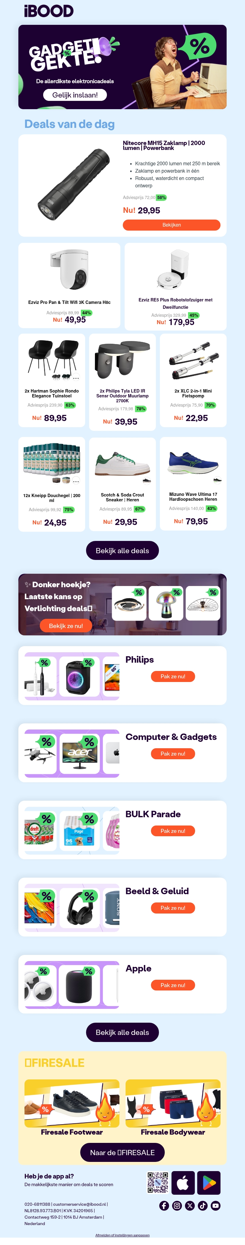 Nu: Nitecore MH15 Zaklamp | 2000 lumen | Powerbank voor slechts 29,95 ! Nu: Nitecore MH15 Zaklamp | 2000 lumen | Powerbank voor slechts 29,95 !