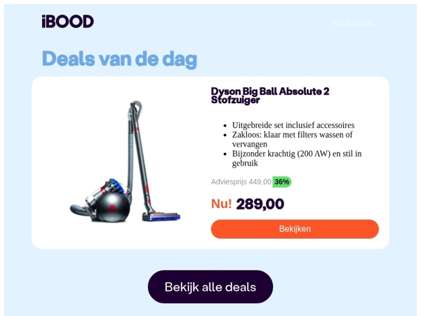 Nu: Dyson Big Ball Absolute 2 Stofzuiger voor slechts 289,00 !
