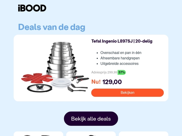 Nu: Tefal Ingenio L897SJ | 20-delig voor slechts 129,00 !