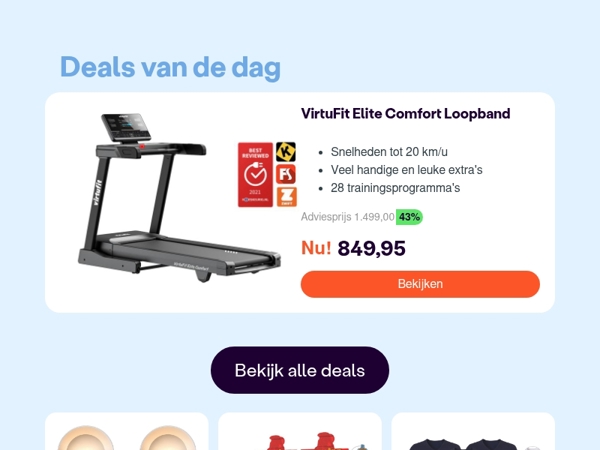 Nu: VirtuFit Elite Comfort Loopband voor slechts 849,95 !