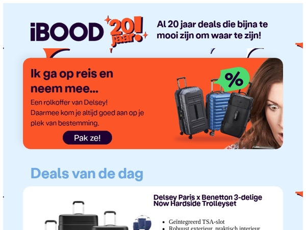 Nu: Delsey Paris x Benetton 3-delige Now Hardside Trolleyset voor slechts 149,95 !