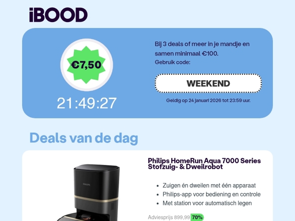 Vandaag: €7,50 korting op je bestelling! 💸
