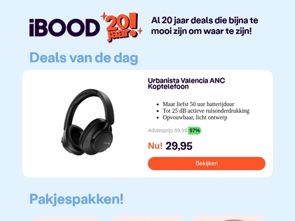 Nu: Urbanista Valencia ANC Koptelefoon voor slechts 29,95 !