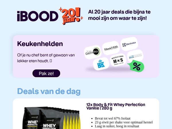 Nu: 12x Body & Fit  Whey Perfection Vanille | 280 g voor slechts 49,95 !