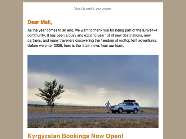 Kyrgyzstan Bookings Open – Christmas News from iDrive4x4