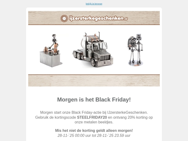 Morgen is het Black Friday!