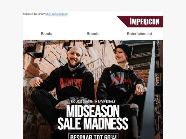 🔥 Midseason Sale: Tot 60% korting op fashion, band merch & meer!