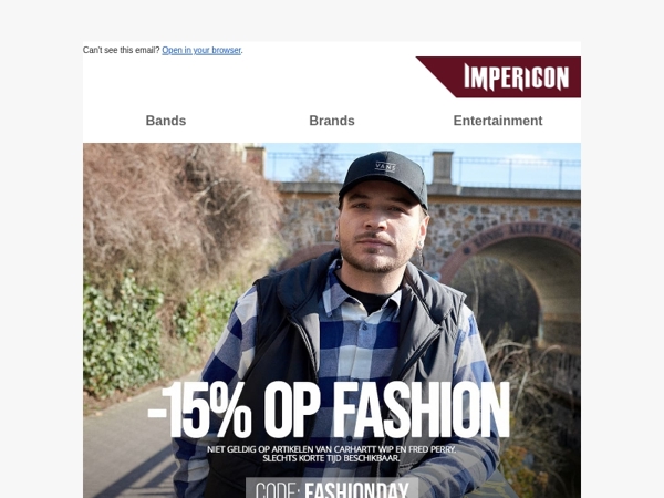 🤘 15% korting op fashion - alleen vandaag!