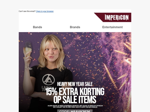 🎊 Heavy New Year! 15% extra korting op Sale!