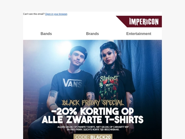 🤑 Black Friday: 20% korting op zwarte T-shirts!