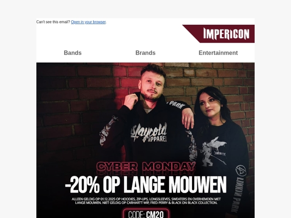 🤖🤑 Cyber Monday: 20% korting op alle lange mouwen!