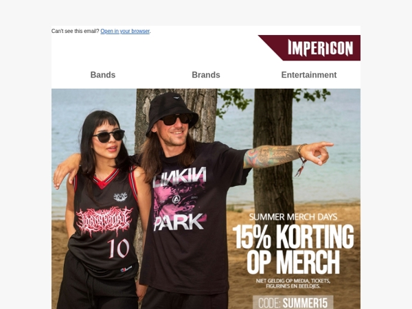 😎 15% korting op bandmerch!