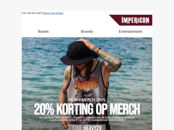 🎸 Heavy Merch Days: 20% korting op merch!