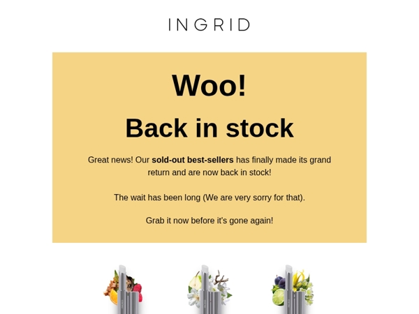 The grand return of our bestsellers! Back in stock!