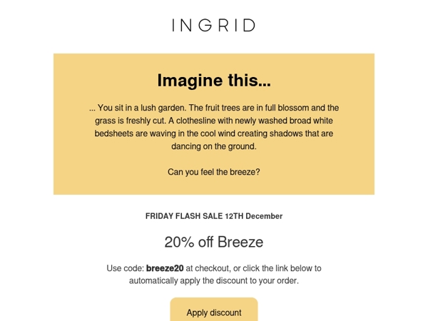 Ho ho ho!  Friday FLASH SALE: December top seller Breeze!