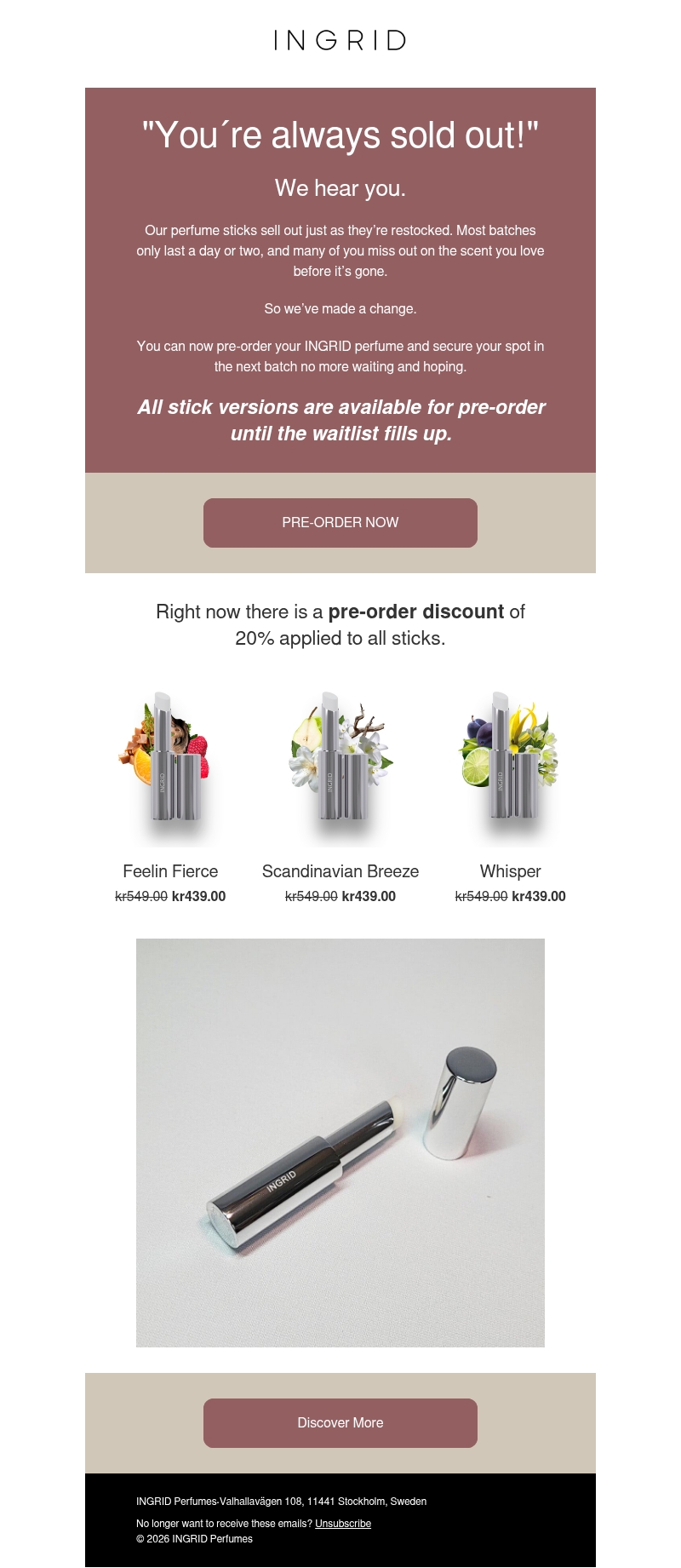 The waiting list is filling up fast. Make sure to secure you INGRID scent! The waiting list is filling up fast. Make sure to secure you INGRID scent!