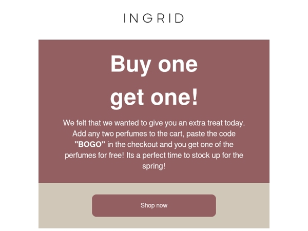 How about a free INGRID perfume?❤️