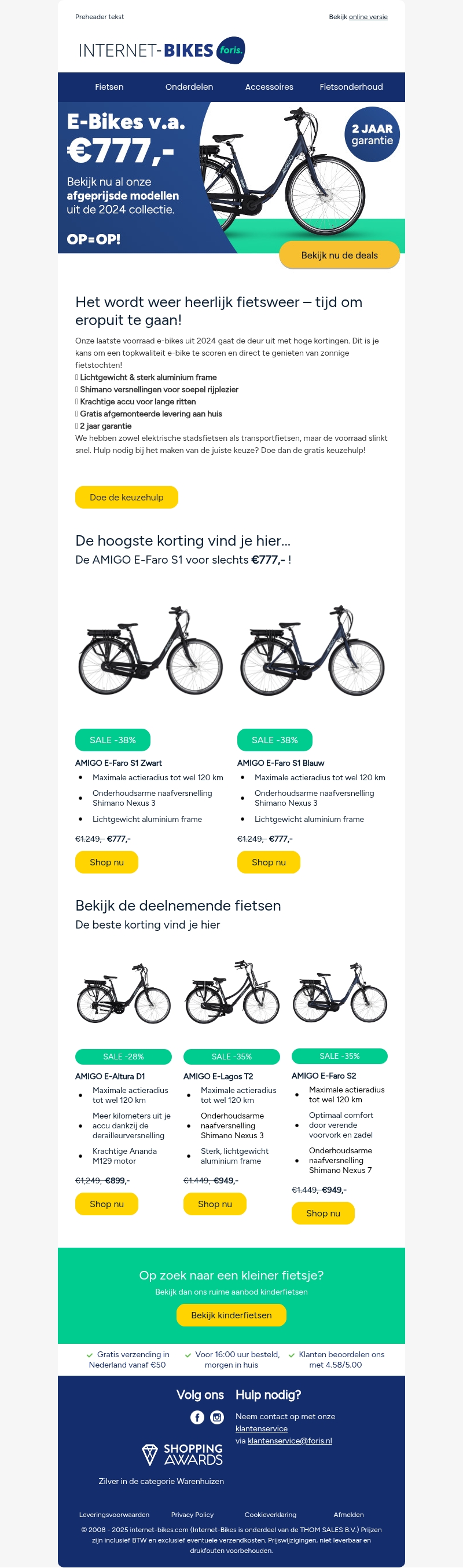 Laatste kans: e-bikes met korting – OP=OP! Laatste kans: e-bikes met korting – OP=OP!
