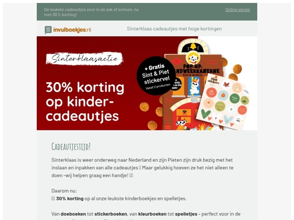 🚢 Sinterklaas komt eraan.. met korting en cadeaus!
