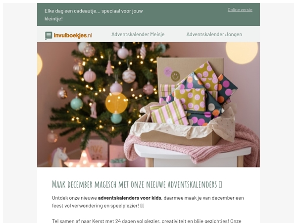 🎁 NIEUW: Adventskalender voor jouw kleintje!