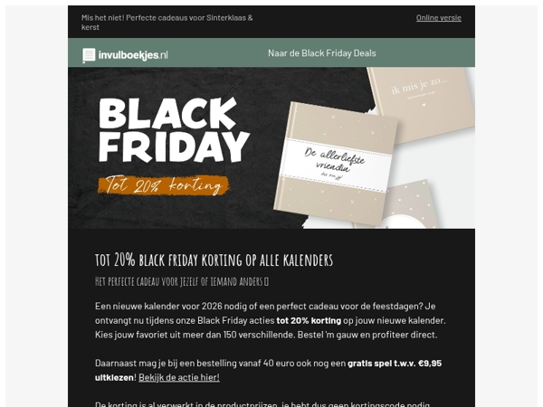 🖤 Kalenders & planners met Black Friday korting