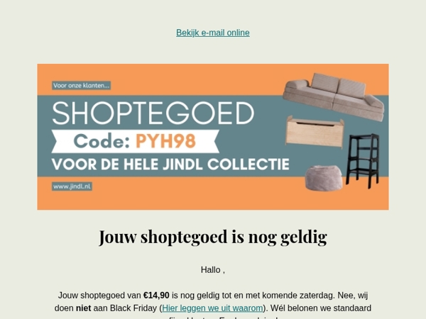 Jouw €14,90 shoptegoed is nu nog geldig! 😃