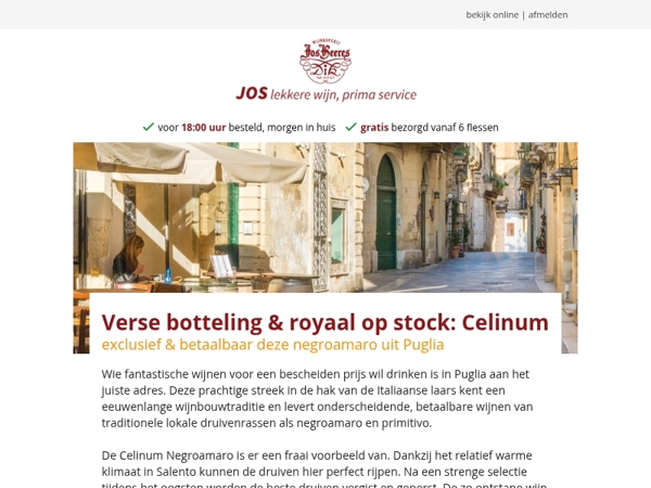 Verse botteling & royaal op stock: Celinum