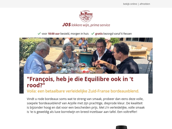 "François, heb je die Equilibre ook in 't rood?"	