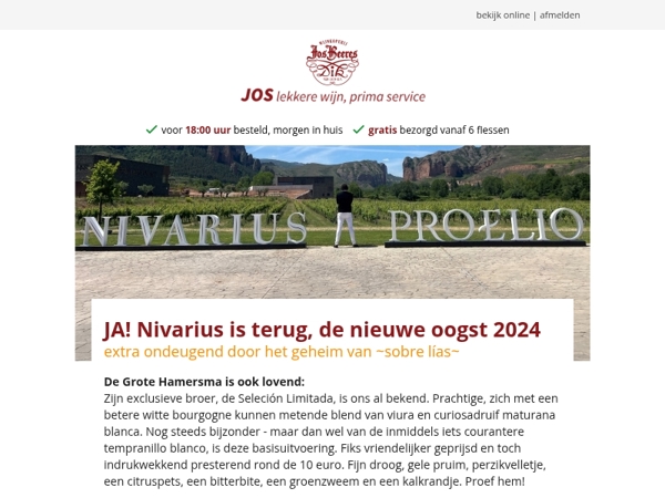 JA! Nivarius is terug, de nieuwe oogst 2024