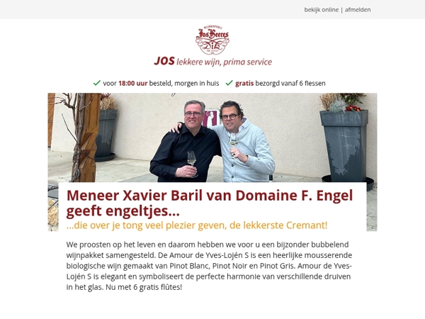 Meneer Xavier Baril van Domaine F. Engel geeft engeltjes...