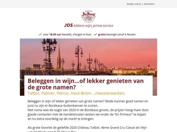 Beleggen in wijn...of lekker genieten van de grote namen?