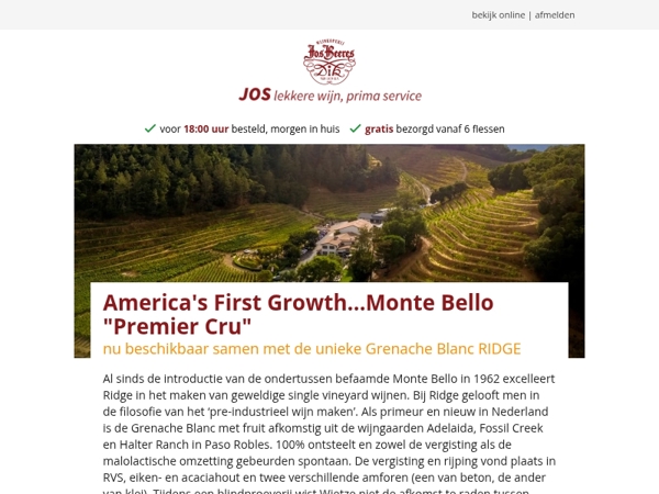 America's First Growth...Monte Bello "Premier Cru"