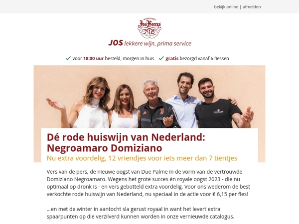 Dé rode huiswijn van Nederland: Negroamaro Domiziano