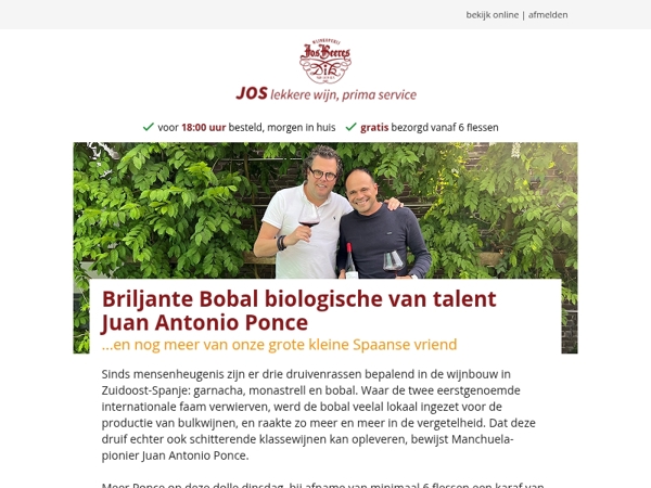 Briljante Bobal biologische van talent Juan Antonio Ponce
