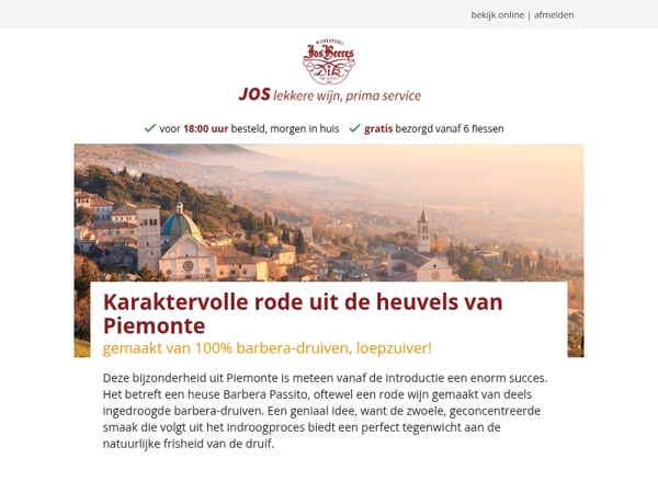 Karaktervolle rode uit de heuvels van Piemonte