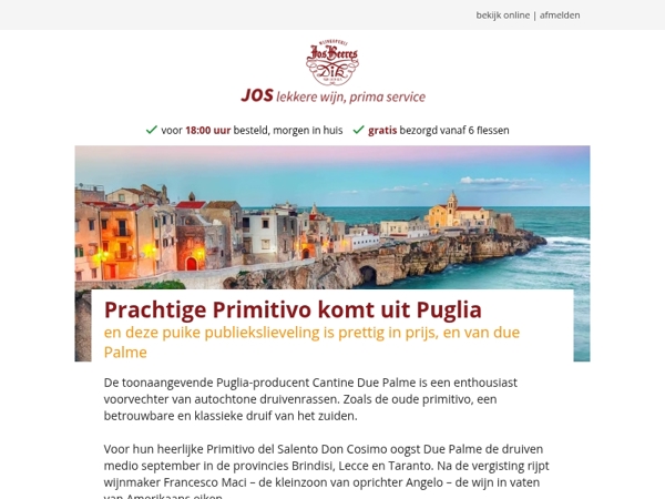 Prachtige Primitivo komt uit Puglia