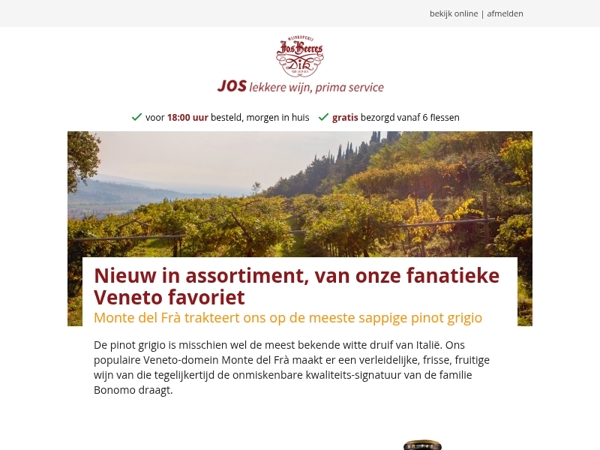 Nieuw in assortiment, van onze fanatieke veneto favoriet