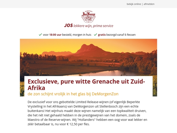 Exclusieve, pure witte Grenache uit Zuid-Afrika