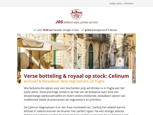 Verse botteling & royaal op stock: Celinum