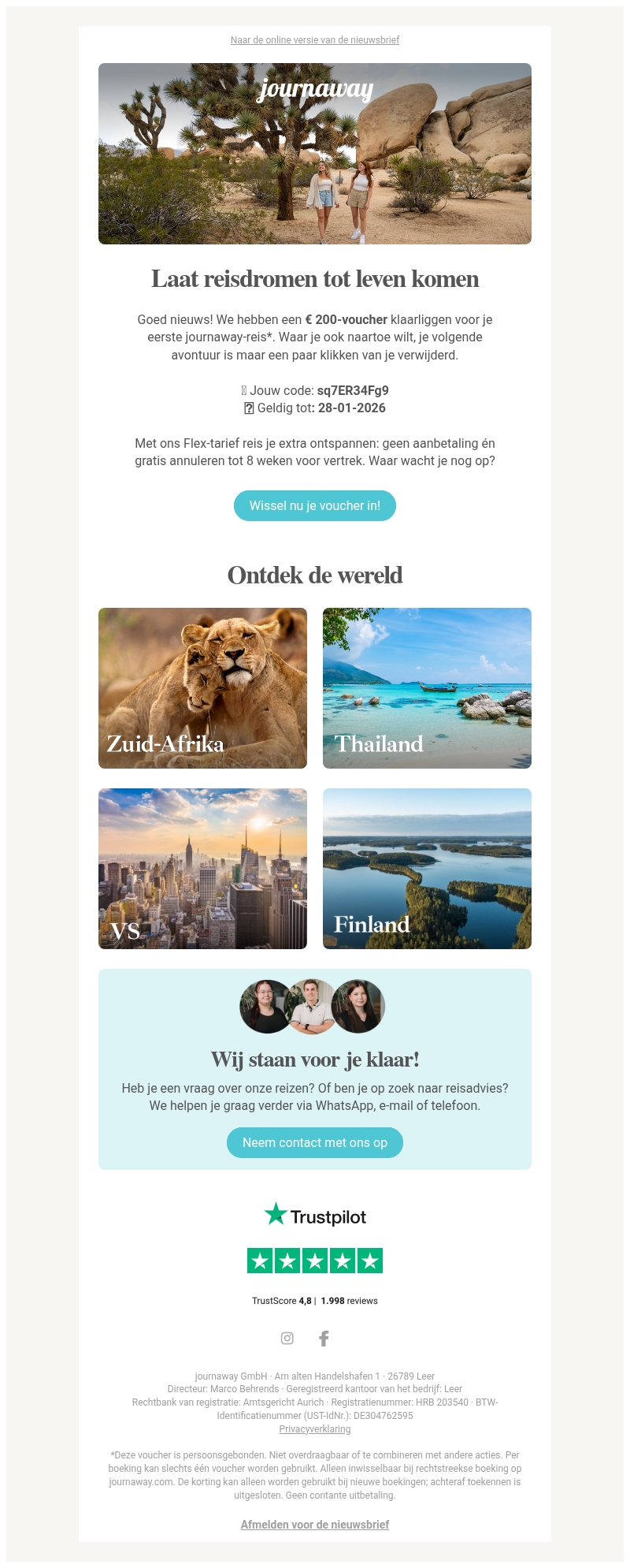 Explorer, krijg € 200 voor je eerste journaway-reis 🤩 Explorer, krijg € 200 voor je eerste journaway-reis 🤩