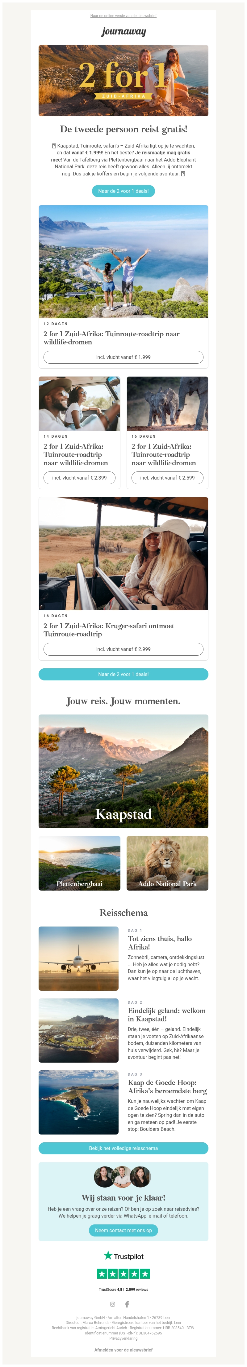 2 for 1 Zuid-Afrika: vanaf € 1.999 😍 2 for 1 Zuid-Afrika: vanaf € 1.999 😍