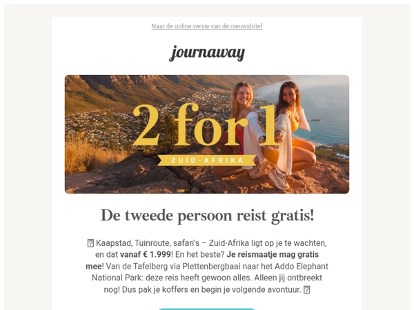 2 for 1 Zuid-Afrika: vanaf € 1.999 😍