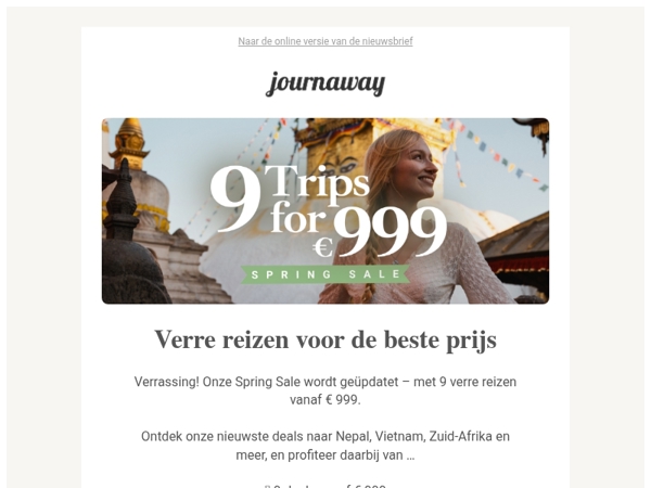 9 verre reizen vanaf € 999 🌸