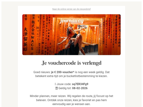 Explorer, je € 200-voucher is verlengd 😍