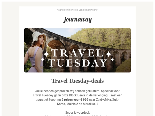 Travel Tuesday: 9 deals vanaf € 999 🚀