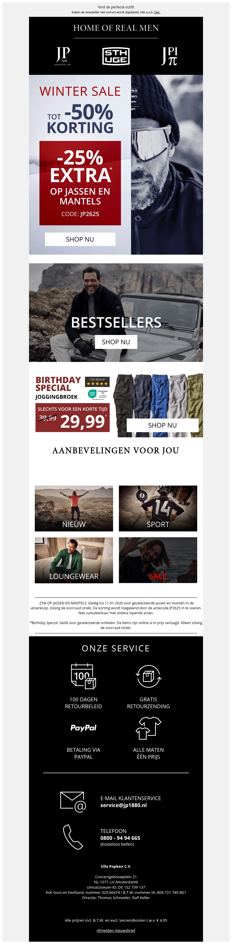 -25% extra op jassen en mantels -25% extra op jassen en mantels