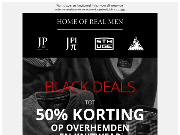 Tot 50% korting op overhemden en knitwear 🕶️