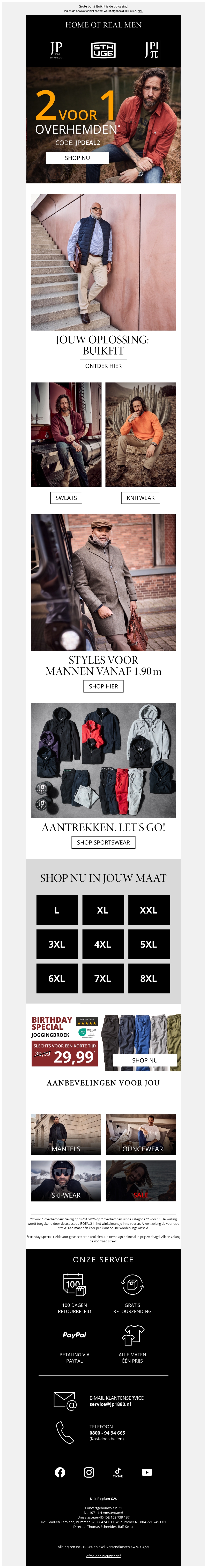 2 shirts voor de prijs van 1 π 2 shirts voor de prijs van 1 π