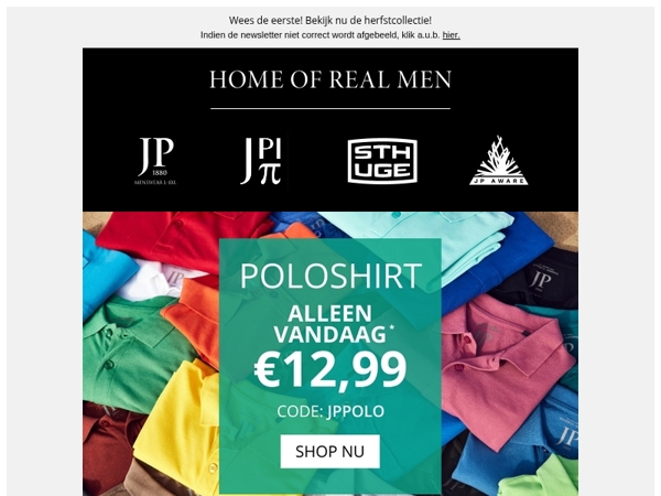 € 12,99 voor poloshirts in veel kleuren ⭐️ Top beoordeeld!